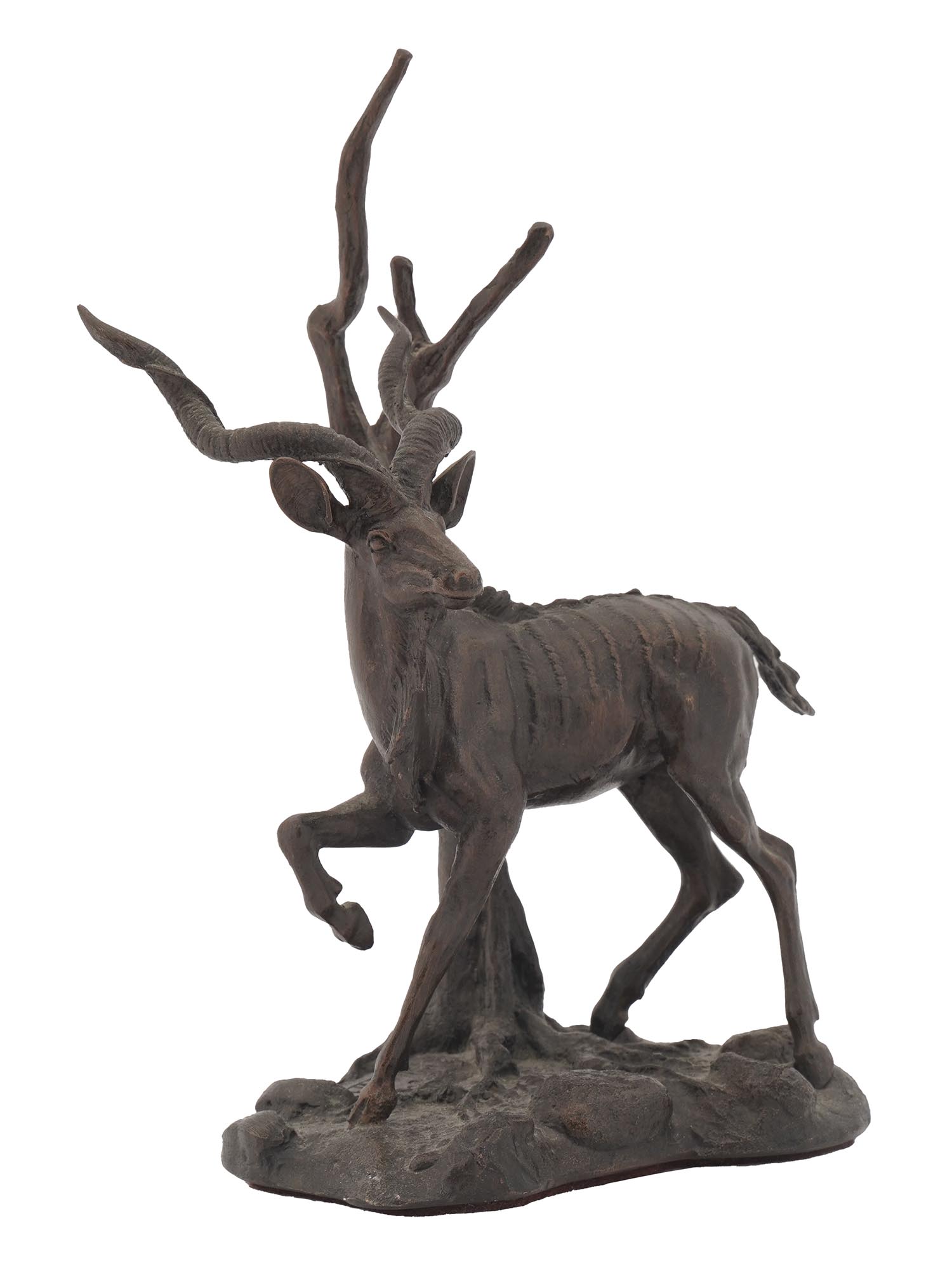 BRONZE FIGURE GREATER KUDU BY THE FRANKLIN MINT PIC-0